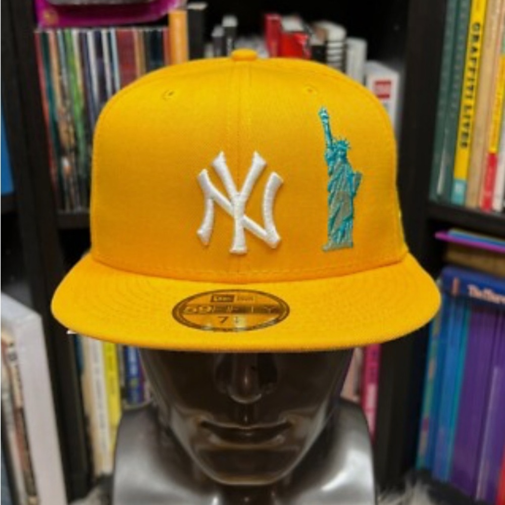 New Era Yellow NY Cap with Blue Embroidery